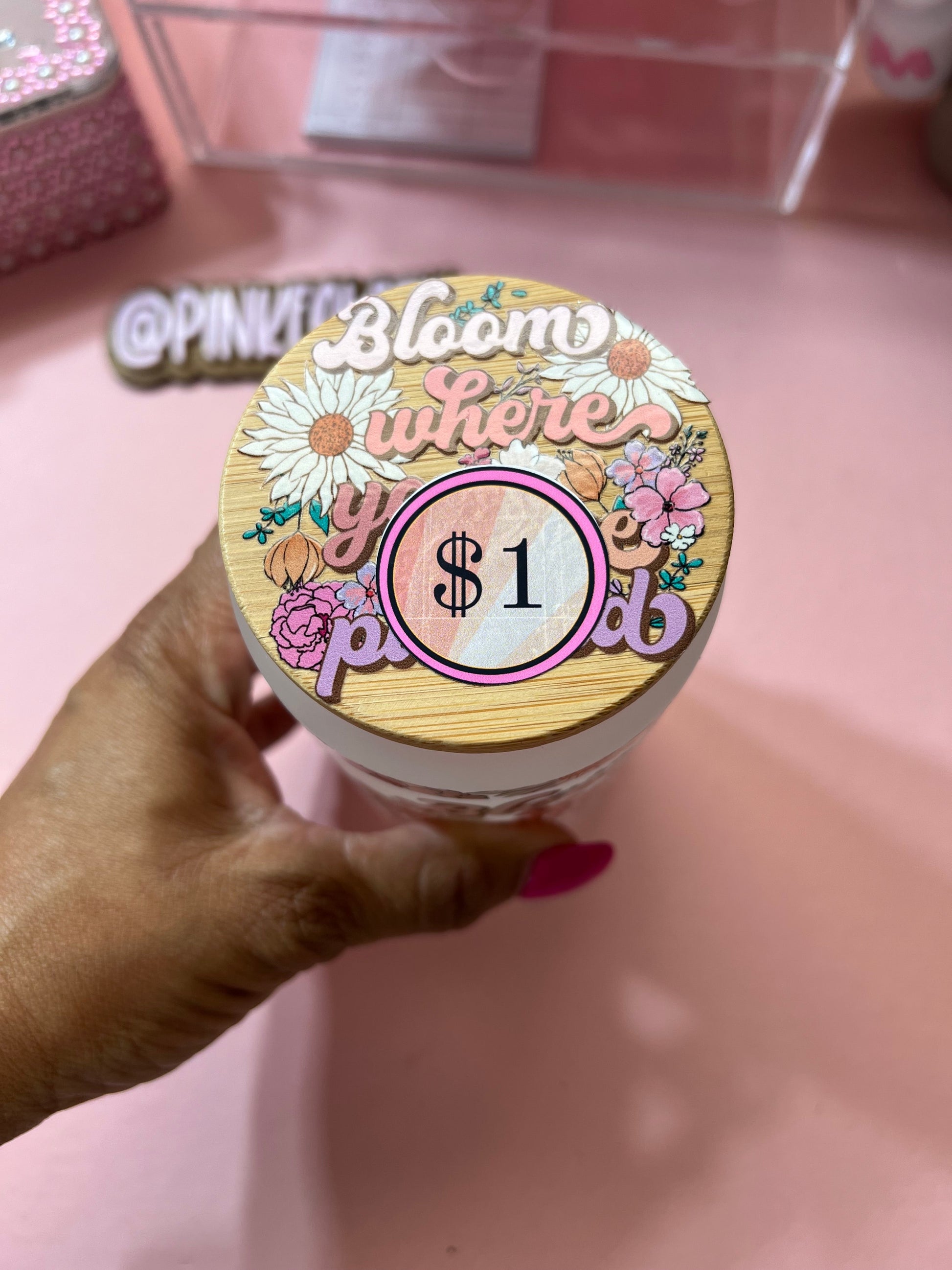 Bloom Jar | Bling Lid Bank
