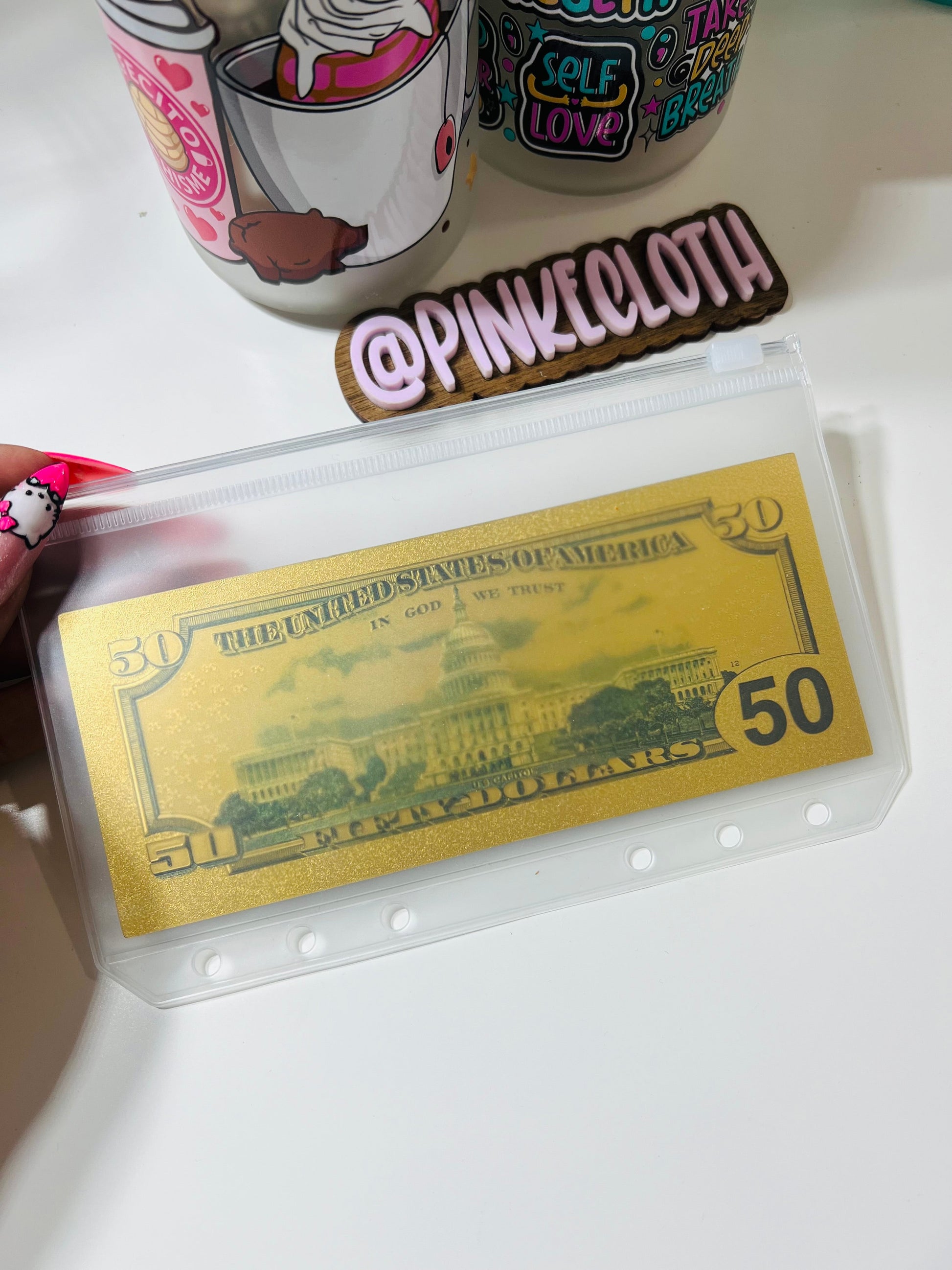 50 GOLD TONED PROP MONEY FOR MONEY ATTRACTION AND USING AS PROP MONEY FOR CASH STUFFING