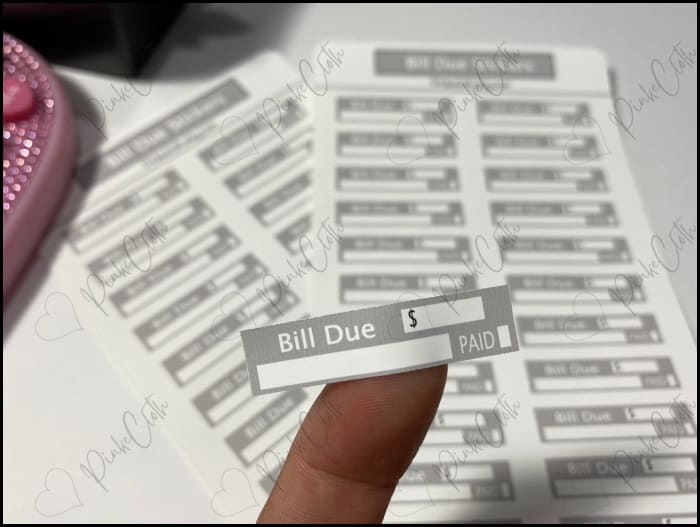 Bill Due Gray Budget Stickers | Minimalist Planner Pay Bills Debt 22 Count