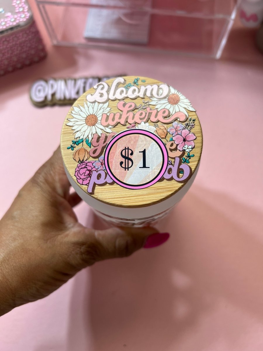 BLOOM JAR | Bling Lid - PinkeCloth