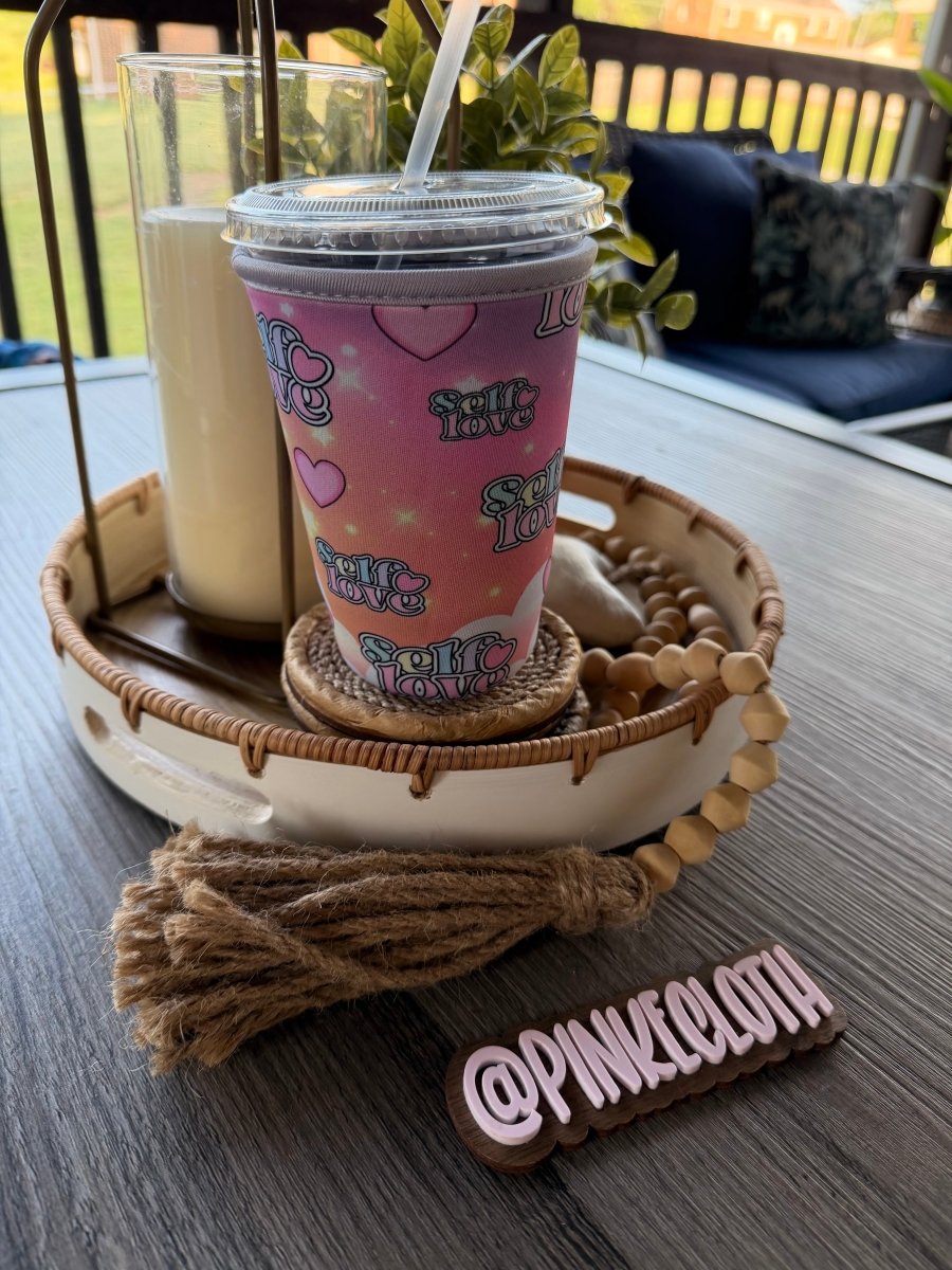 NEW! Self love Coosie Venti size Drink Sleeve - PinkeCloth
