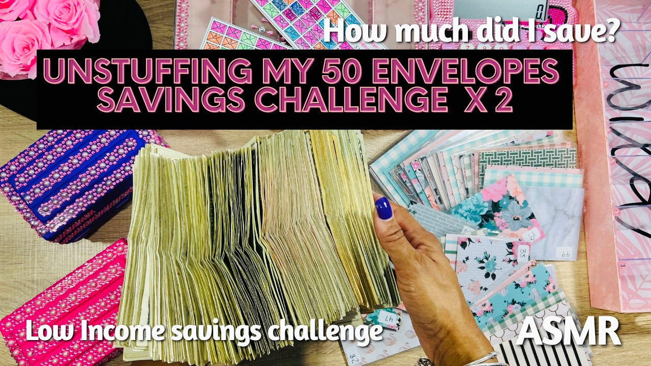 Load video: Unstuffing my 50 envelopes savings challenges 2