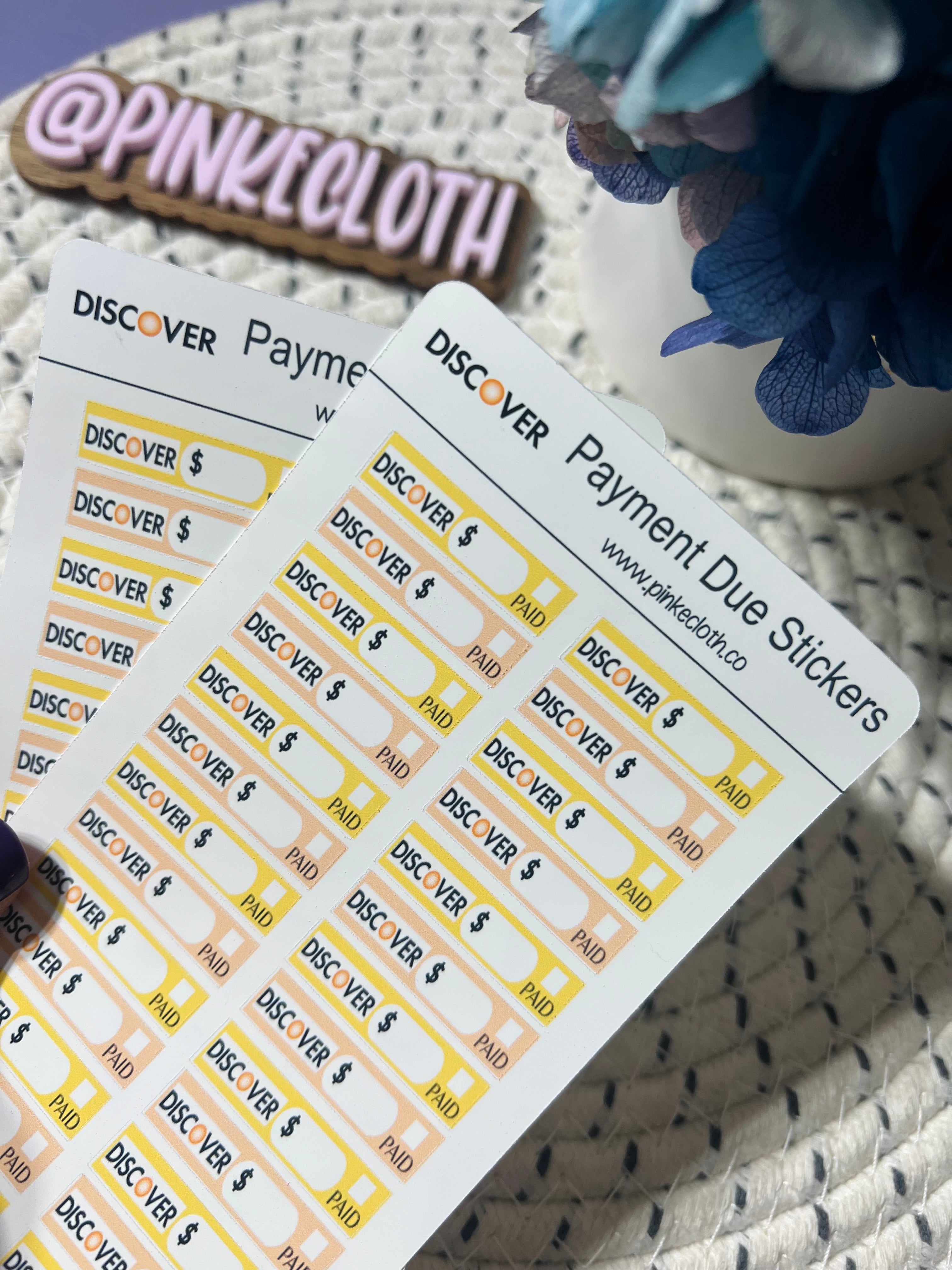 Discover Payment Due Budget stickers  | planner stickers | 28 count