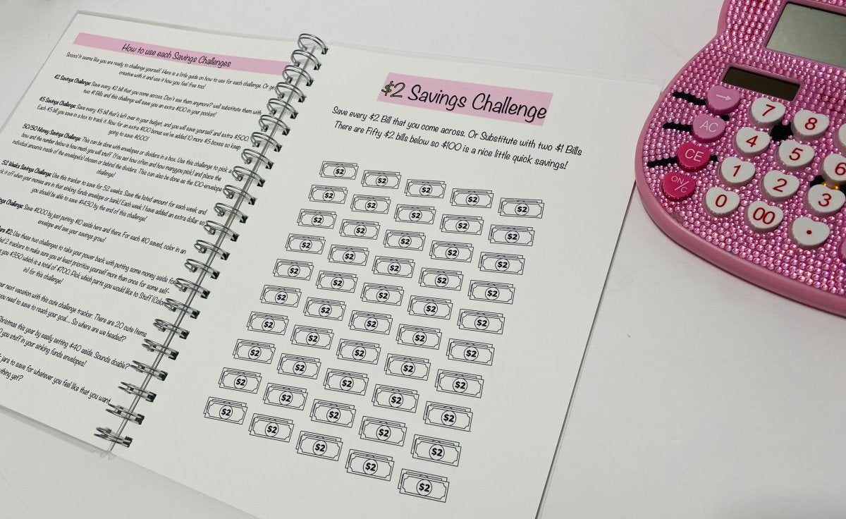 1st Edition Money Savings Challenges Book | PRINTED - PinkeCloth