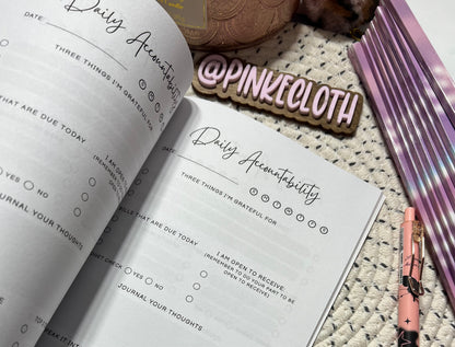 Daily accountability journal to script and write in by Pinkecloth 