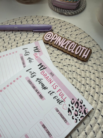 My Brain Is Full Brain Dump Pad | ADHD Notepad for Women | Brain Dump Planner | Productivity Pad | To Do List Notepad | Mental Clarity Planner