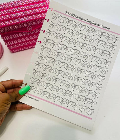 50/50 Envelopes Money Savings Challenge | Savings tracker INSTANT DOWNLOAD - PinkeCloth