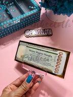 Handmade One Million Prop Bill with Mantra Quote