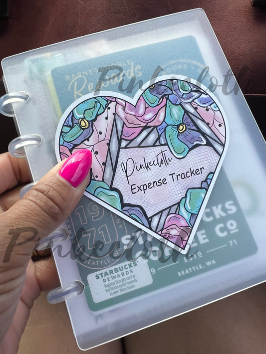 Pretty heart Reusable Loaded Expense tracker book