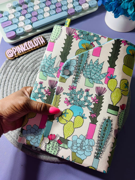 Handmade A5 Succulents Planner Wallet Cover