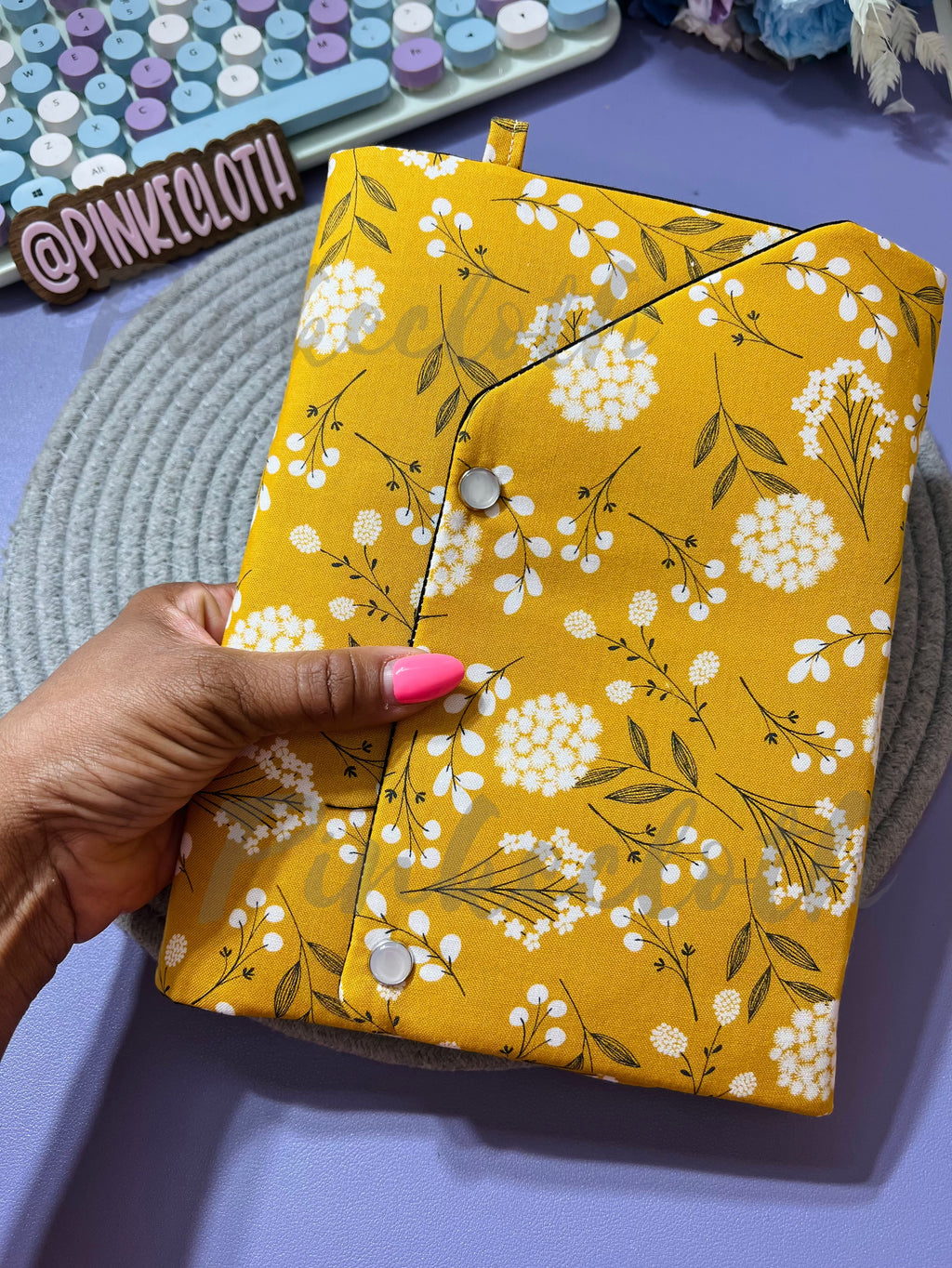 Handmade A5 Mustard Birch  Planner Wallet Cover