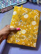 Handmade A5 Mustard Birch  Planner Wallet Cover