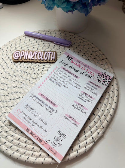 My Brain Is Full Brain Dump Pad | ADHD Notepad for Women | Brain Dump Planner | Productivity Pad | To Do List Notepad | Mental Clarity Planner