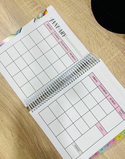 PRE-ORDER! PINKECLOTH™️ BUDGET PLANNER UNDATED Spiral bound 12 month planner (Full Colored)