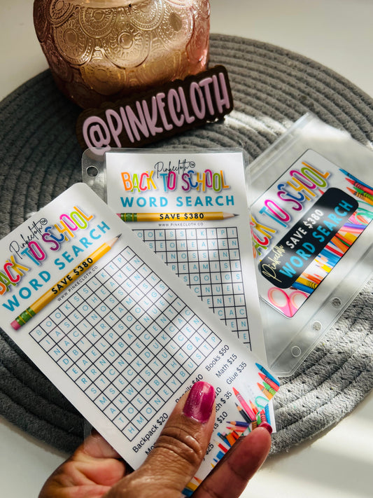Handmade Back to School Word Search $380 SAVINGS CHALLENGE