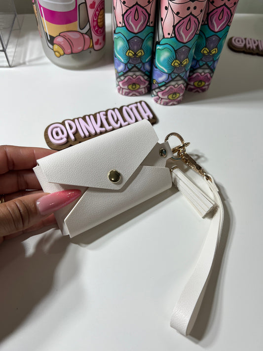 Sweet White Coin Card Keychain Pouch