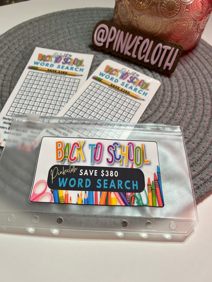Handmade Back to School Word Search $380 SAVINGS CHALLENGE