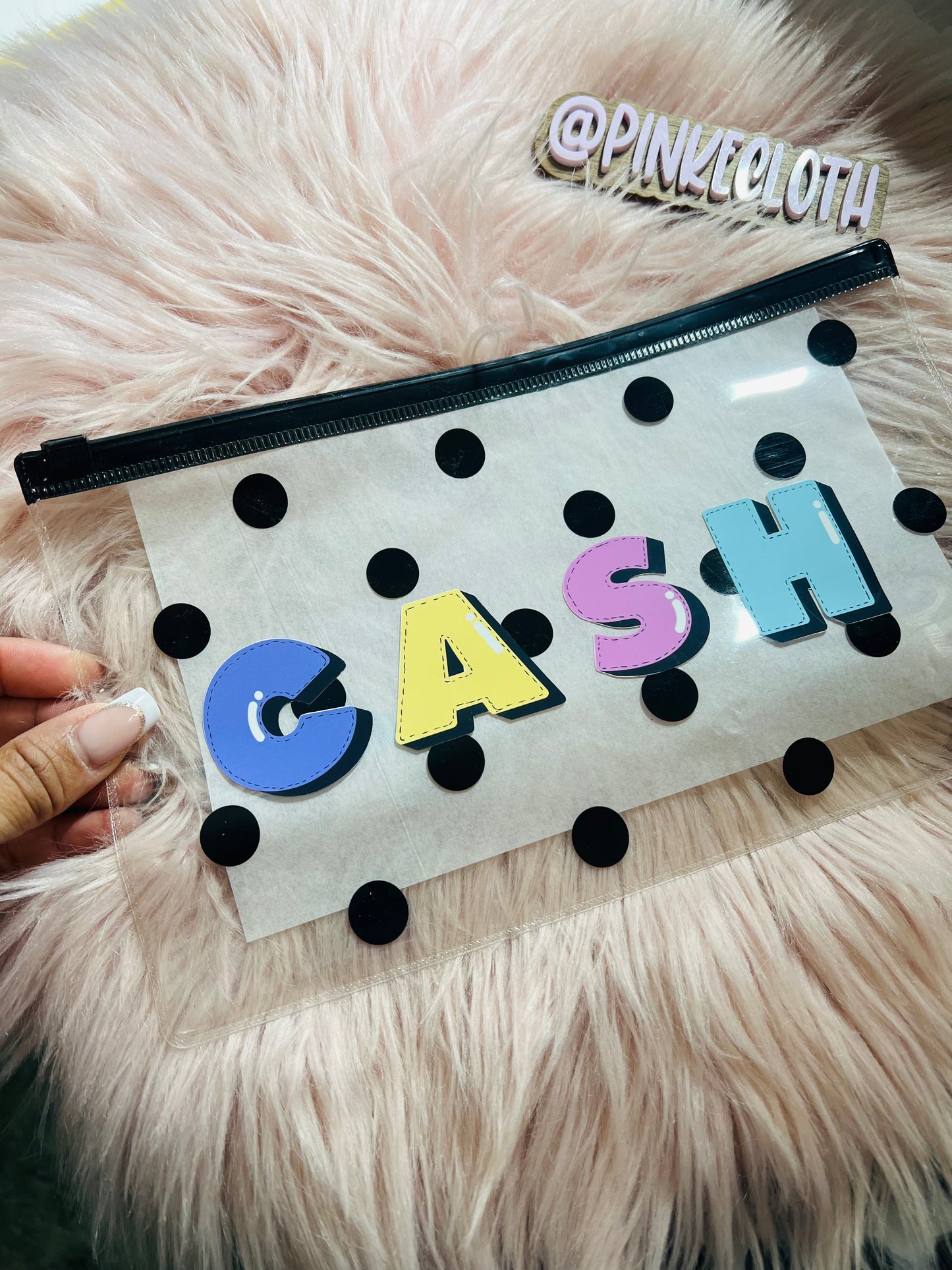 LARGE POLKA DOT CASH Vinyl Cash Envelope | Planner Envelopes