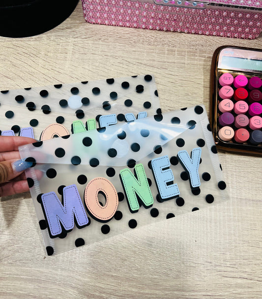 Polka Dot Clear Money Cash Envelope