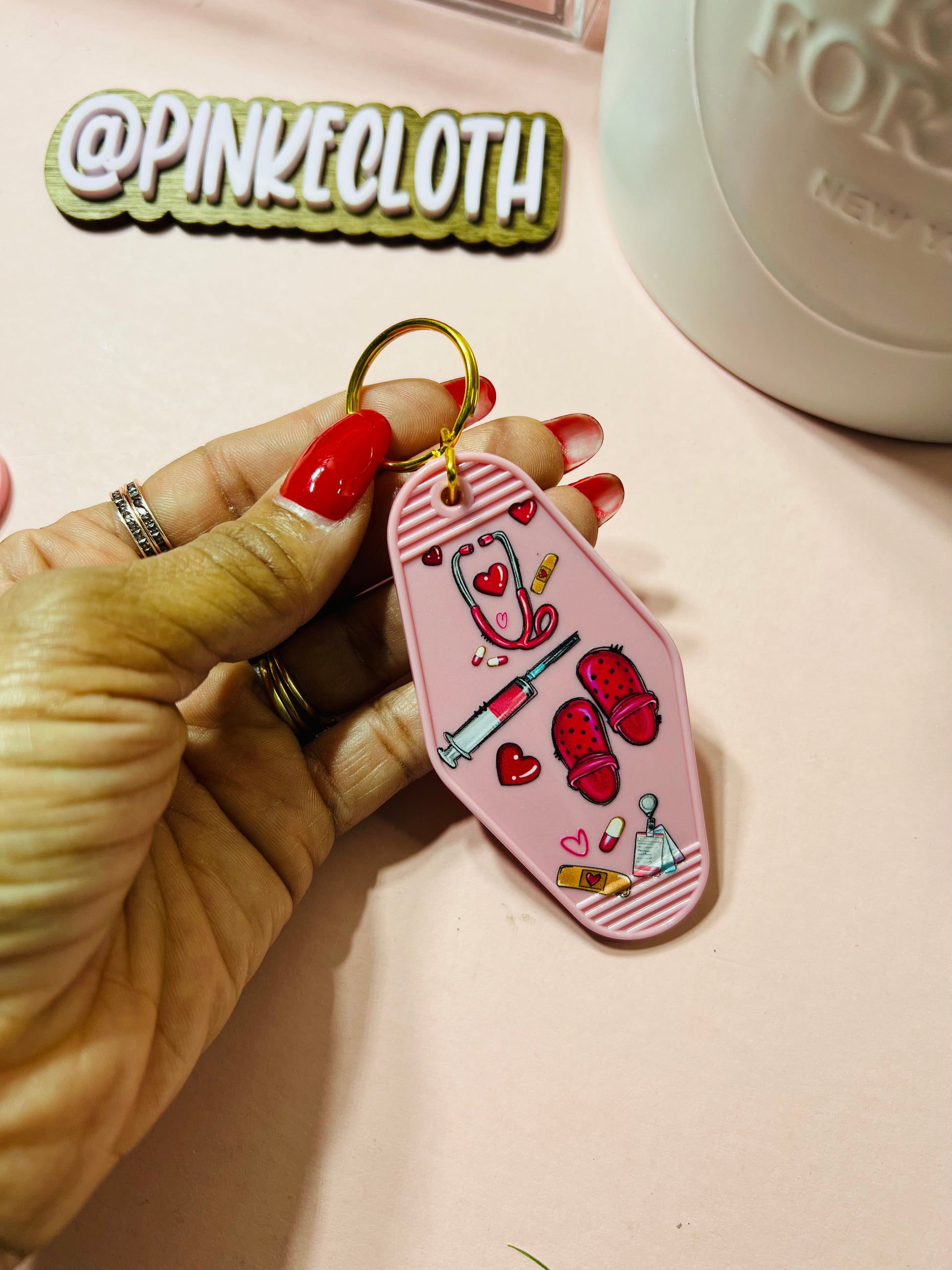 Pink * Nursing And Crocs Keychain Key Chain