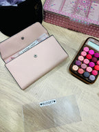 Pinkecloth Pink Saffiano Cash Wallet With Envelopes