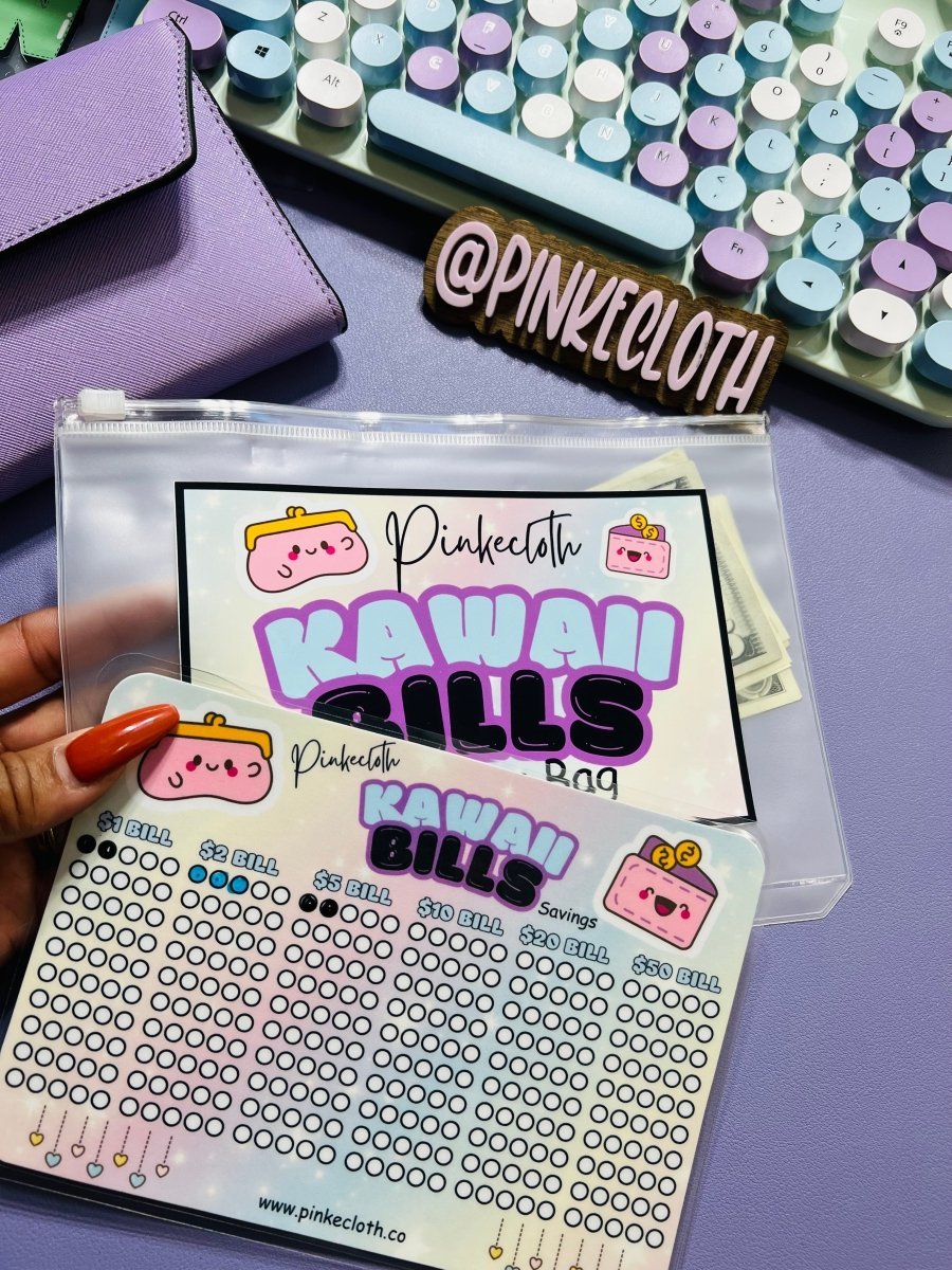 a5 Reusable Kawaii Bills Savings Challenge - PinkeCloth