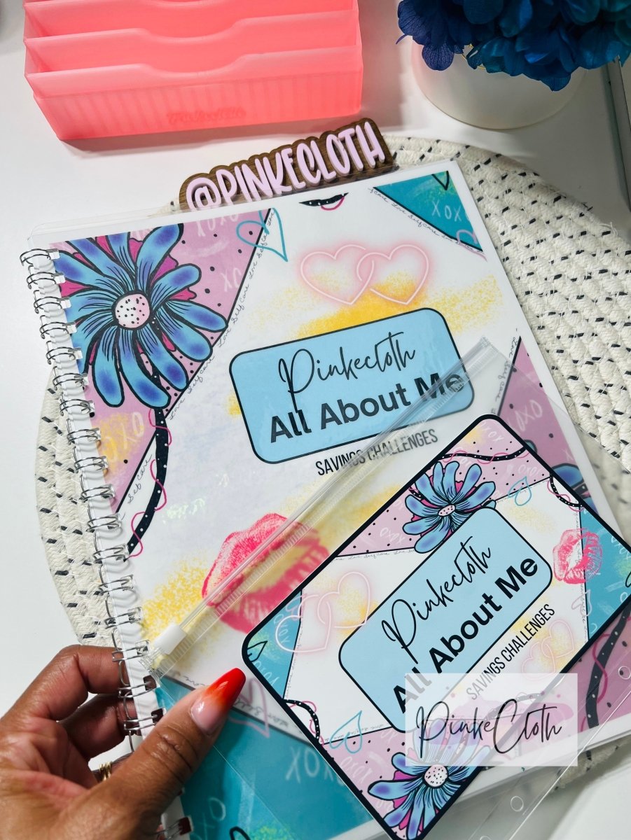 All about me Money Savings Challenges Book with envelope| PRINTED - PinkeCloth