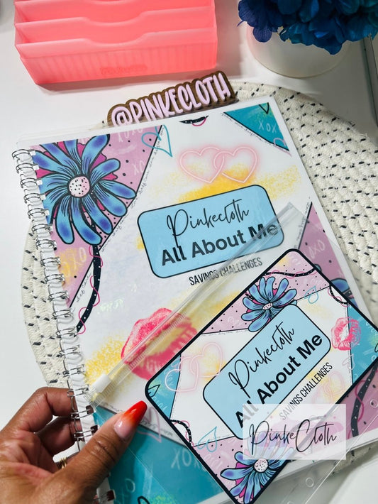 All about me Money Savings Challenges Book with envelope| PRINTED - PinkeCloth