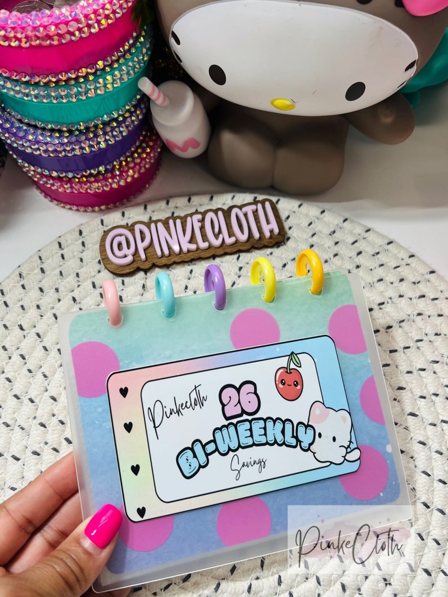 Available at 7:00pm ❤️ NEW REUSABLE 26 Bi - weekly Savings Challenge Discbound Binder - PinkeCloth