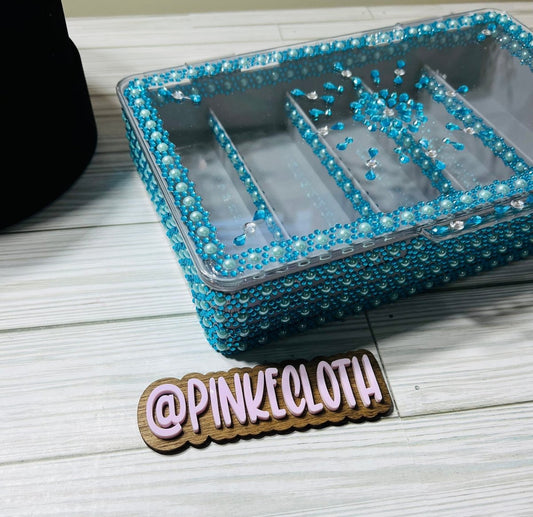 BLUE/GRAY Bling Bling Cash Tray - PinkeCloth