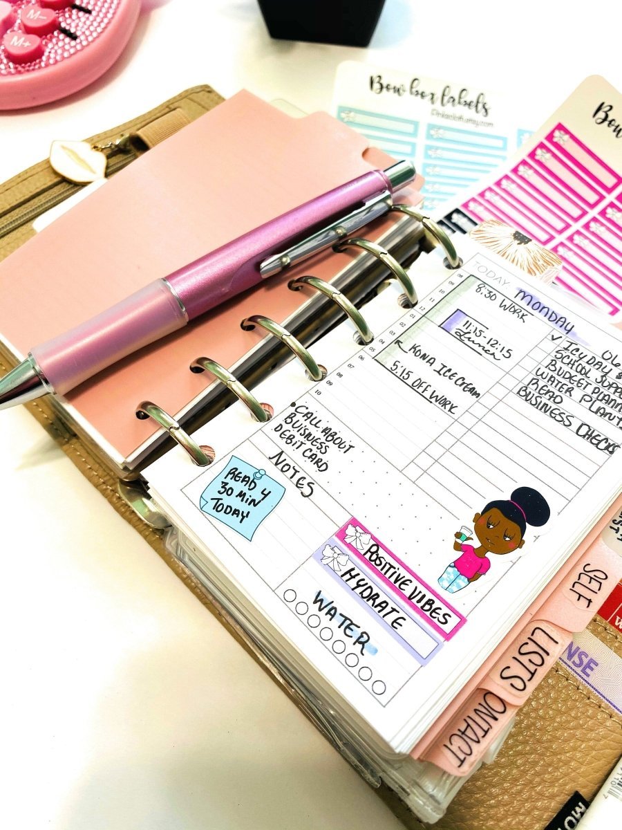 Bow Box Label stickers | multi colored planner stickers | Blue | Purple | Expense tracking | Budget stickers | 38 count | Labels - PinkeCloth