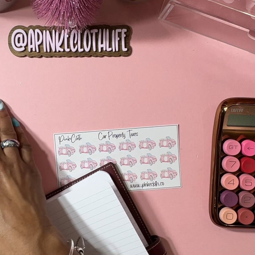 CAR PROPERTY TAX SAVINGS A6 TRACKER ( PRINTED ) - PinkeCloth