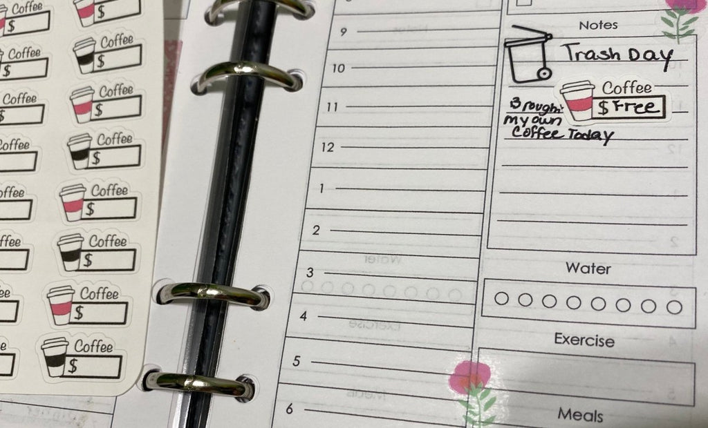Coffee Tracker stickers | planner stickers - PinkeCloth