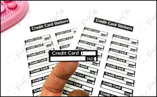 Credit Card Due Budget Stickers | Minimalist Planner Pay Debt 22 Count Matte