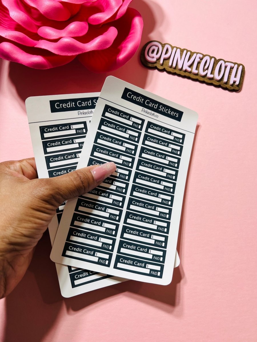 Credit Card Due Budget stickers | minimalist planner stickers | pay Credit Card | pay debt stickers | 22 count | Matte stickers - PinkeCloth