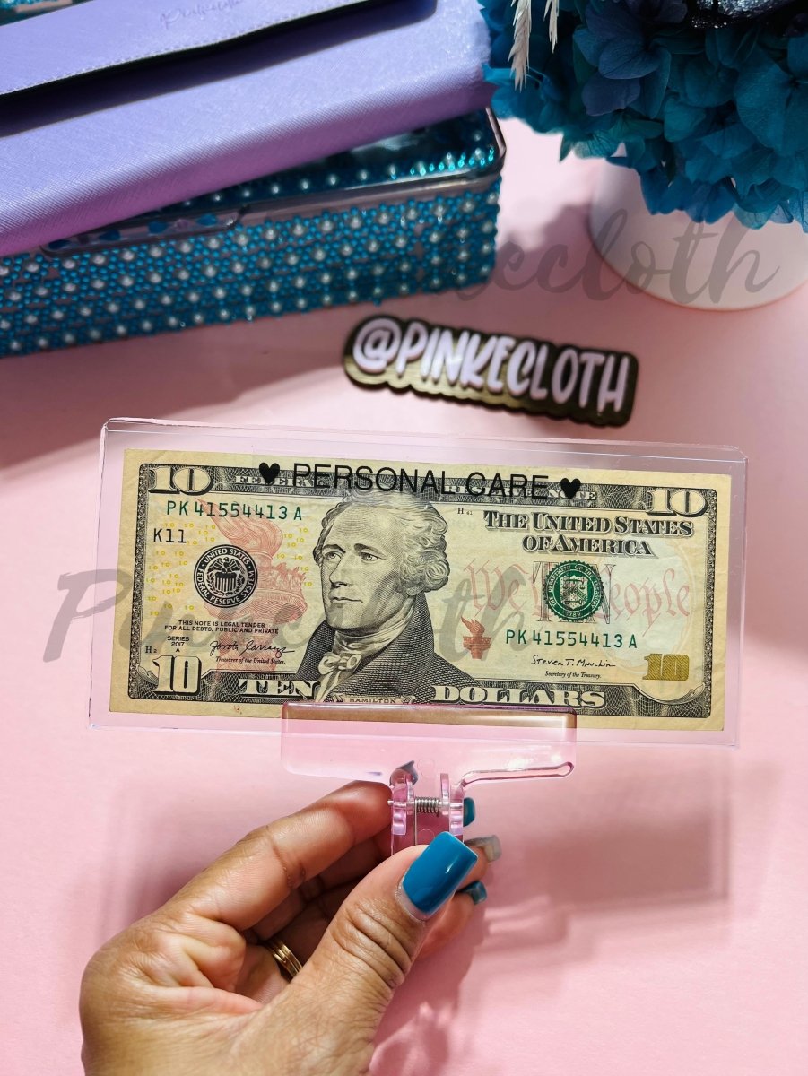 Crystal Clear Cash Envelope Set NO Holes - PinkeCloth