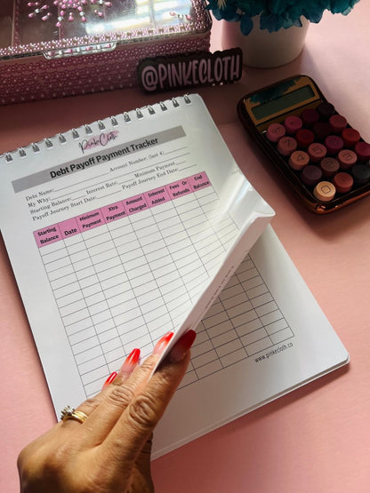 Debt Payment Payoff Tracker Notebook - Credit Card & Loan Organizer | PinkeCloth - PinkeCloth