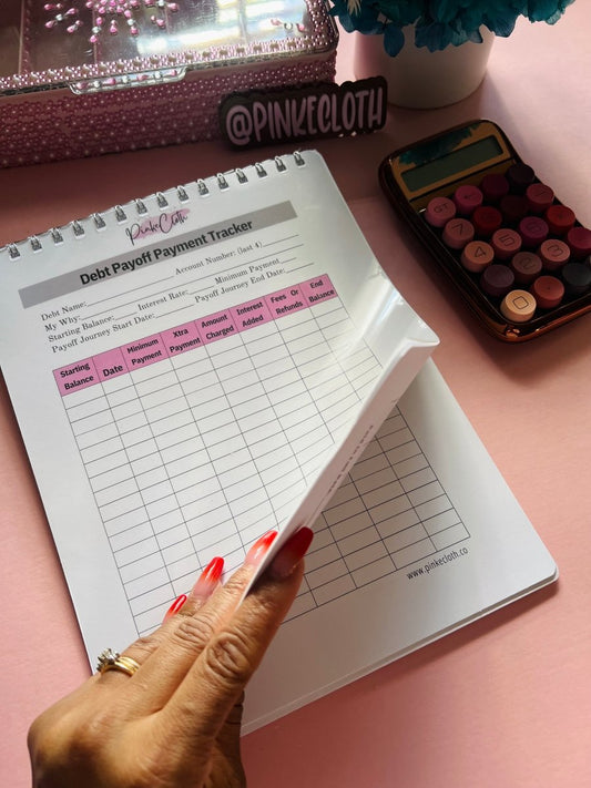 Debt Payment Payoff Tracker Notebook - Credit Card & Loan Organizer | PinkeCloth - PinkeCloth