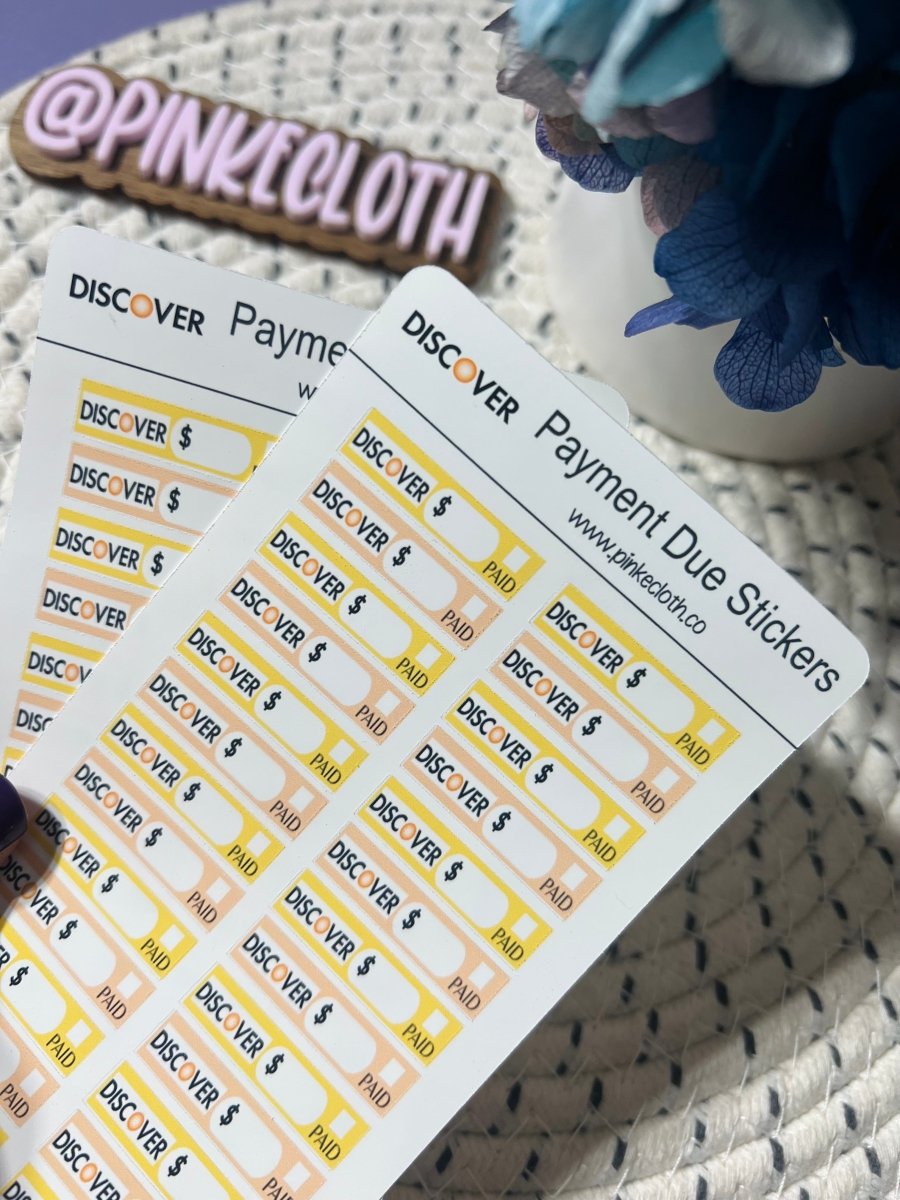 Discover Payment Due Stickers - Budget Planner Stickers 28 Count | PinkeCloth - PinkeCloth