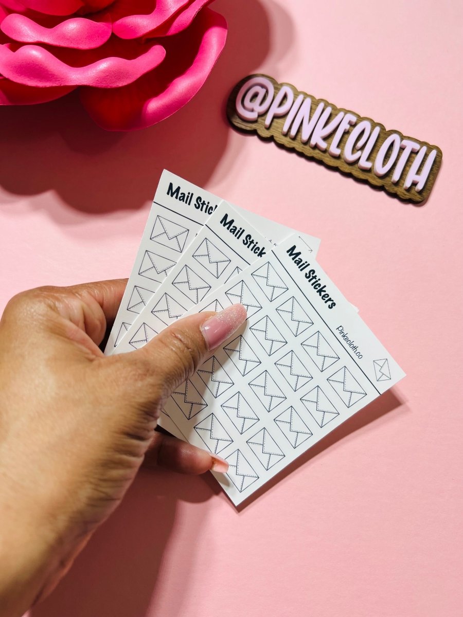 Envelope Mail planner stickers | Happy Mail | Email planner stickers | minimalist stickers | 20 Count - PinkeCloth