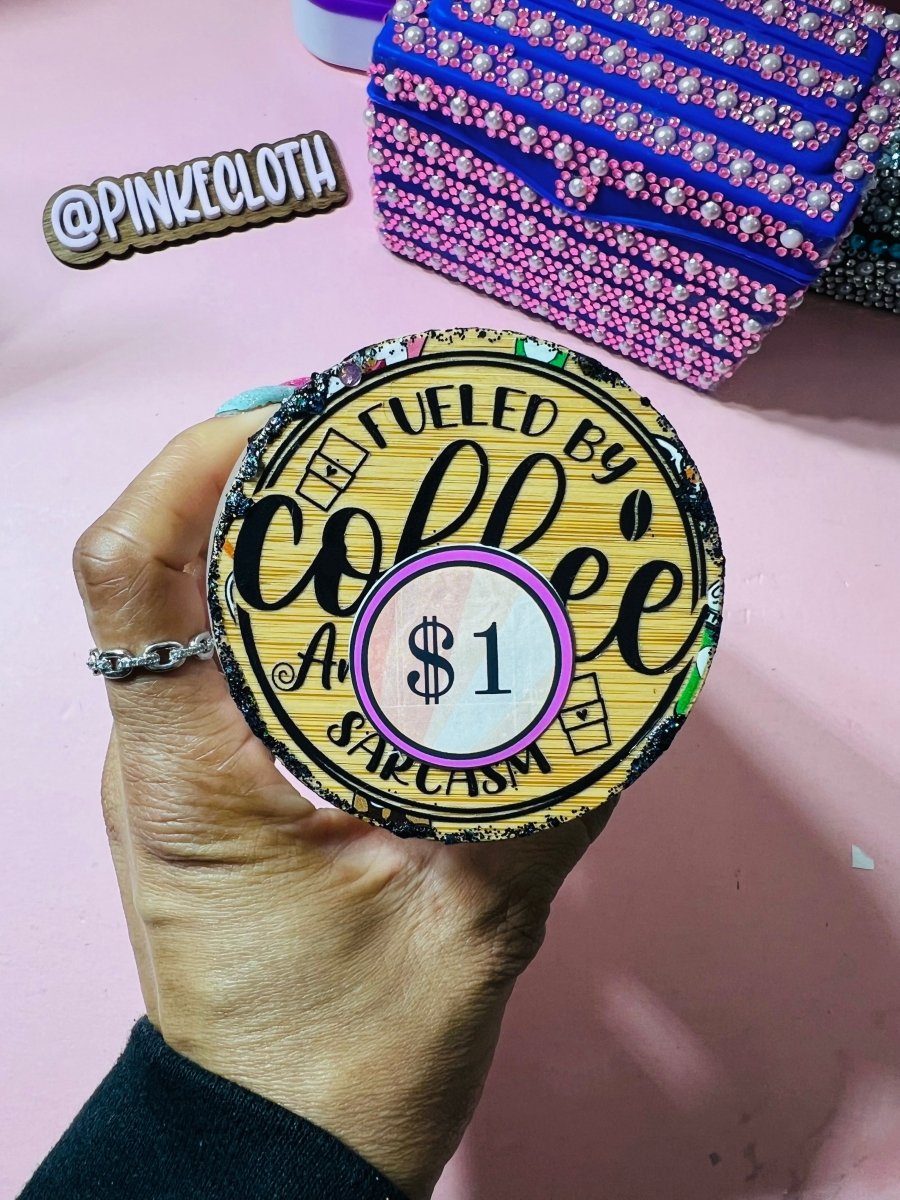 Fueled by Sarcasm JAR | Bling Lid - PinkeCloth