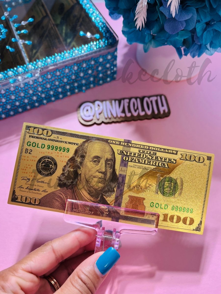 Gold $100 Prop Money Bill - PinkeCloth