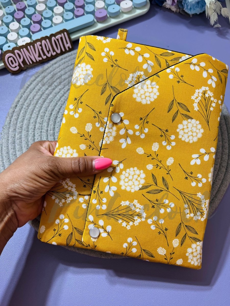 Handmade A5 Mustard Birch Planner Wallet Cover - PinkeCloth