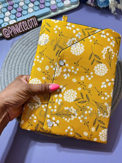 Handmade A5 Mustard Birch Planner Wallet Cover - PinkeCloth
