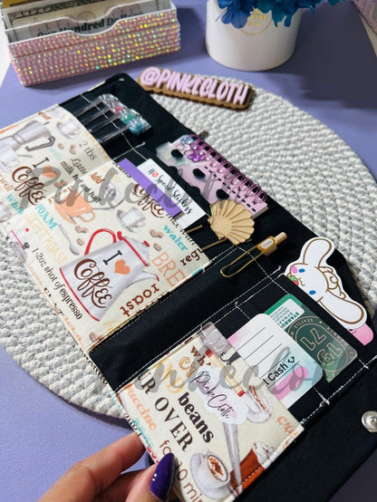 Handmade Coffee Lovers Planner Wallet - PinkeCloth