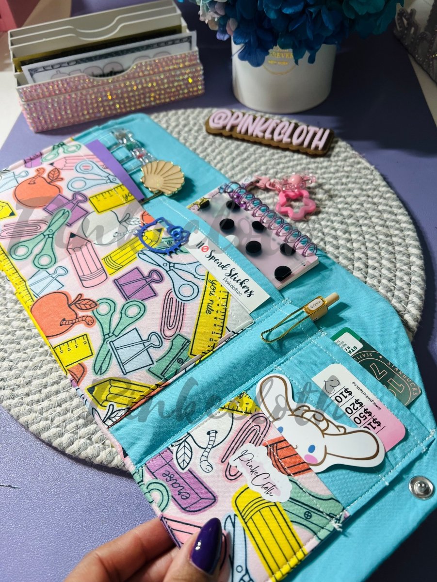 Handmade School plans Planner Wallet - PinkeCloth