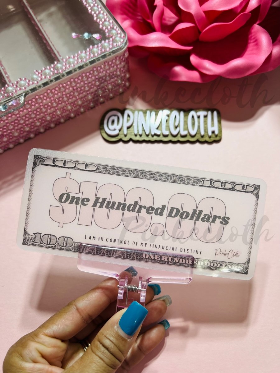 Handmade Vellum $100 Prop Money Bill - PinkeCloth