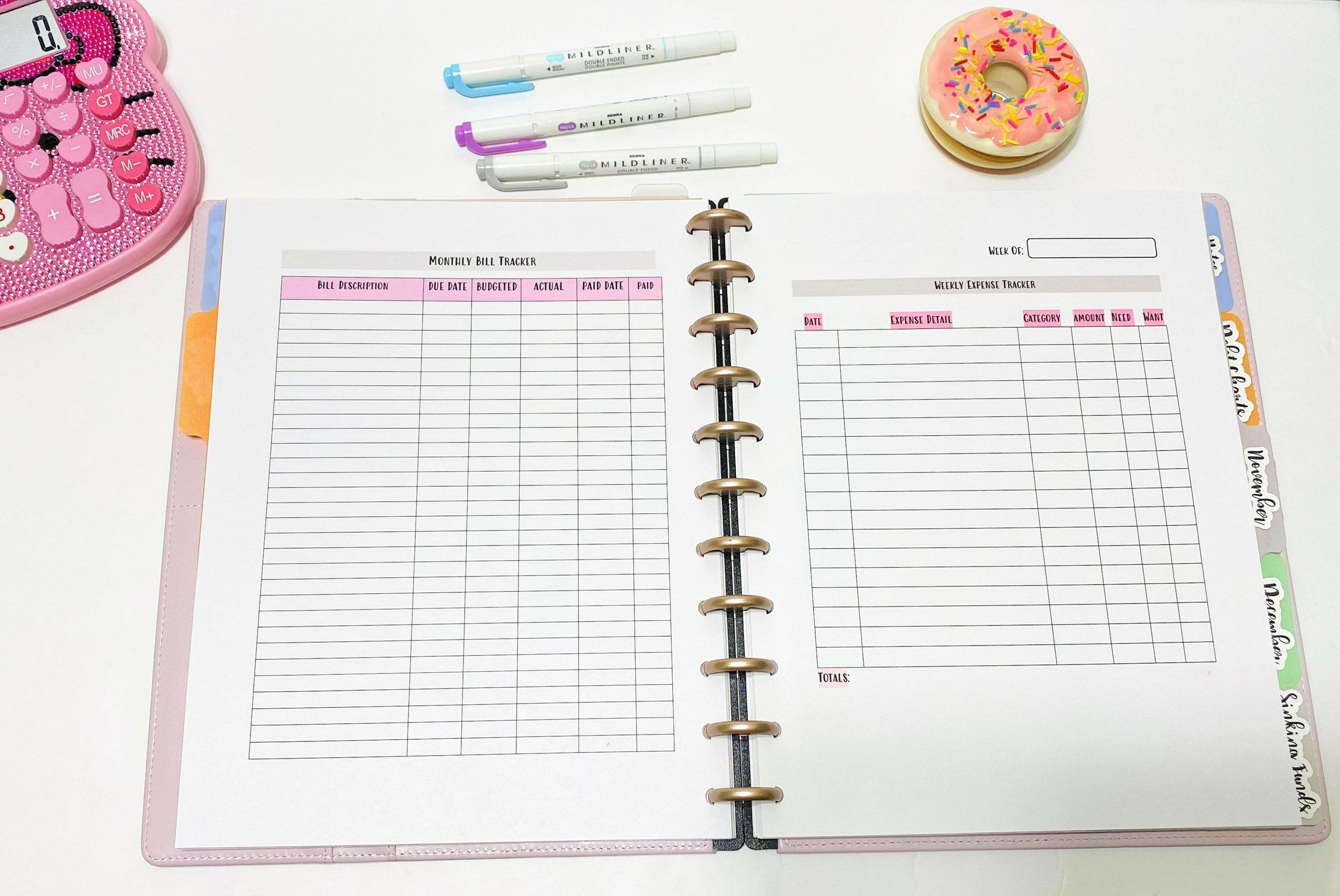 Monthly Bill Tracker Worksheet | Payment Tracker Pdf Budget Insert 8.5 X 11 Happy Planner Instant