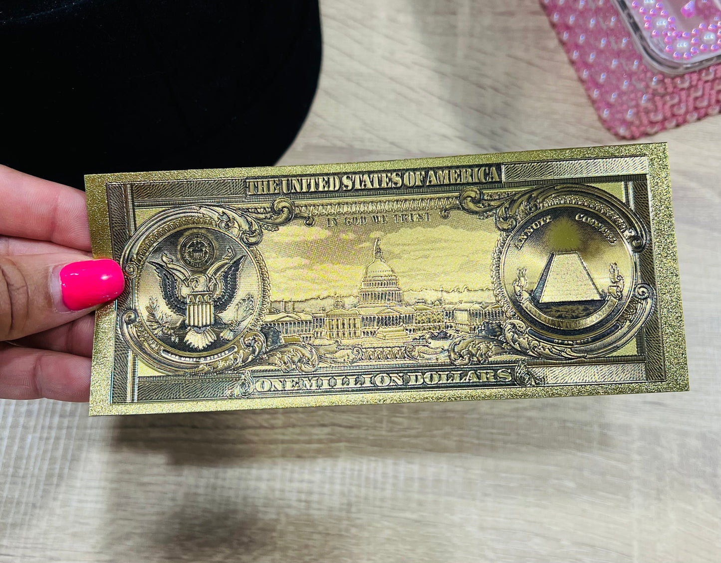 1 Million Manifest Money Mantra Gold Color Bill | Prop Money Manifestation Attraction