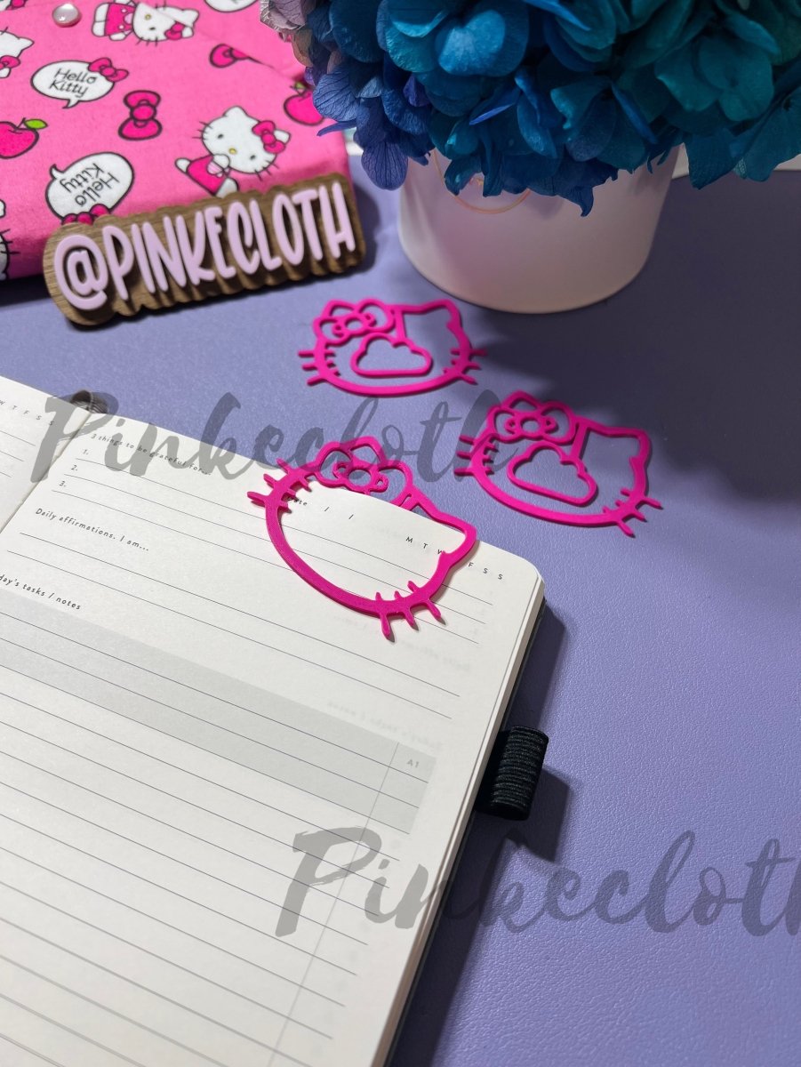 JUMBO Kitty Cat Bow Bookmark Set - PinkeCloth